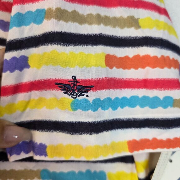 Womens Dockers 93 Small Button Down Shirt Colorful Pastel Striped Deadstock - Picture 7 of 9